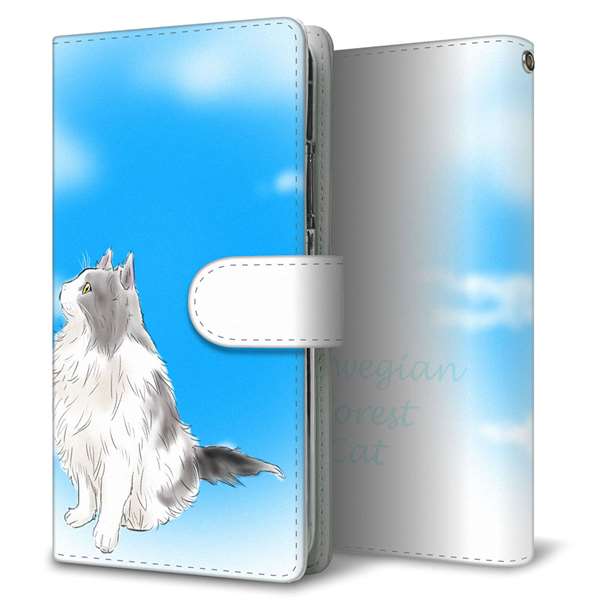 Galaxy S23 FE SCG24 au 高画質仕上げ プリント手帳型ケース ( 通常型 )ノルウェージャンフォレストキャット
