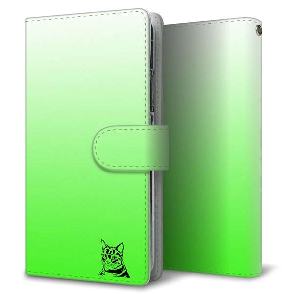 Galaxy S23 FE SCG24 au 高画質仕上げ プリント手帳型ケース ( 通常型 )イニシャル ネコ