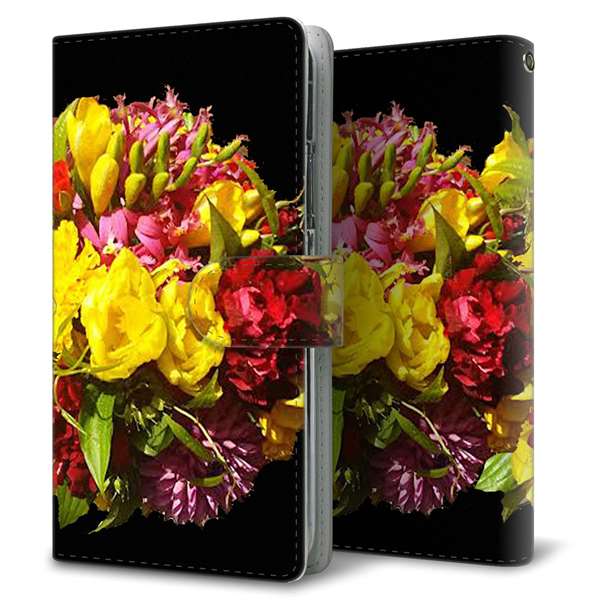 AQUOS sense10 SH-M33 高画質仕上げ プリント手帳型ケース ( 通常型 )フラワー