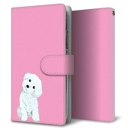 AQUOS sense9 A405SH SoftBank 高画質仕上げ プリント手帳型ケース ( 通常型 )トイプードルホワイト