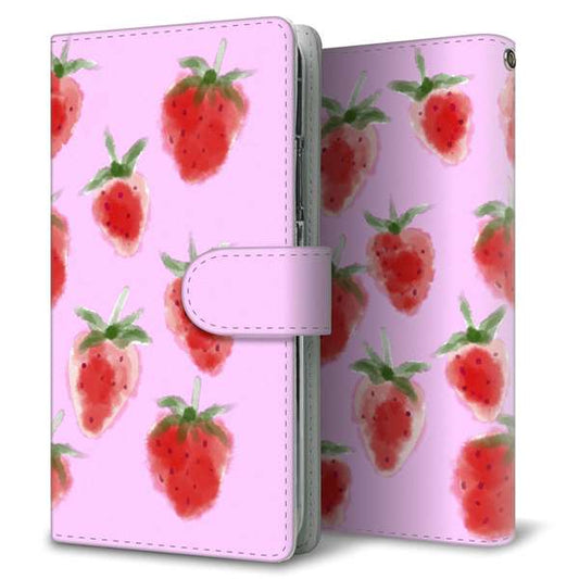 moto g64 5G 高画質仕上げ プリント手帳型ケース ( 通常型 )イチゴ 水彩