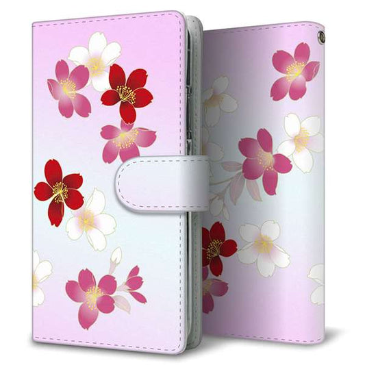AQUOS sense9 SHG14 au 高画質仕上げ プリント手帳型ケース ( 通常型 )和花柄