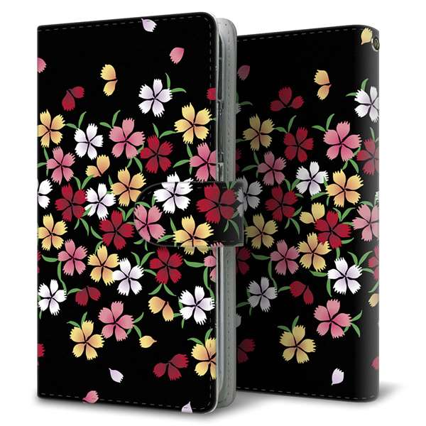 シンプルスマホ7 A404SH SoftBank 高画質仕上げ プリント手帳型ケース ( 通常型 )和花柄