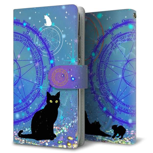 AQUOS wish5 SH-52F docomo 高画質仕上げ プリント手帳型ケース ( 通常型 )魔法陣猫