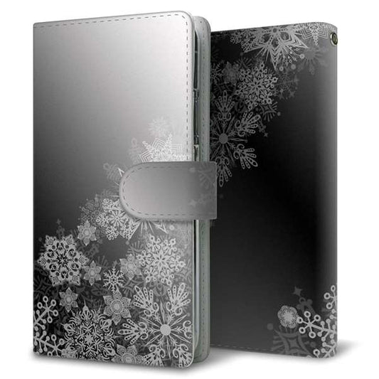 OPPO Reno11 A 高画質仕上げ プリント手帳型ケース ( 通常型 ) 【YJ340 モノトーン 雪の結晶 】
