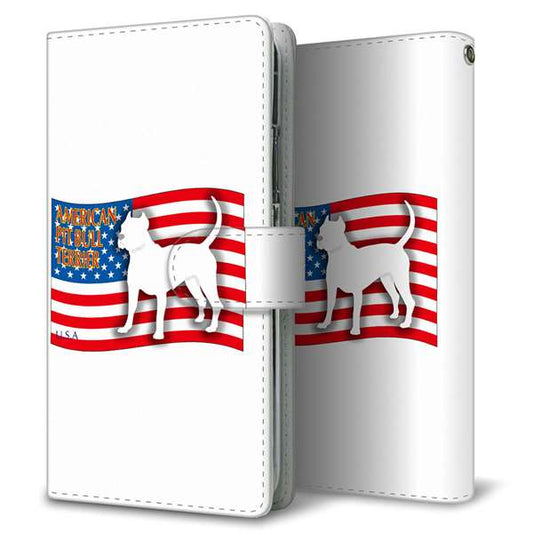 Xiaomi 14T XIG07 au 高画質仕上げ プリント手帳型ケース ( 通常型 )アメリカ国旗と犬