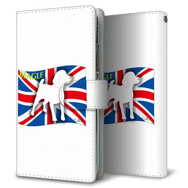 OPPO reno9 A 高画質仕上げ プリント手帳型ケース ( 通常型 )イギリス国旗と犬