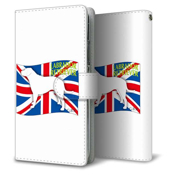 OPPO reno9 A 高画質仕上げ プリント手帳型ケース ( 通常型 )イギリス国旗と犬