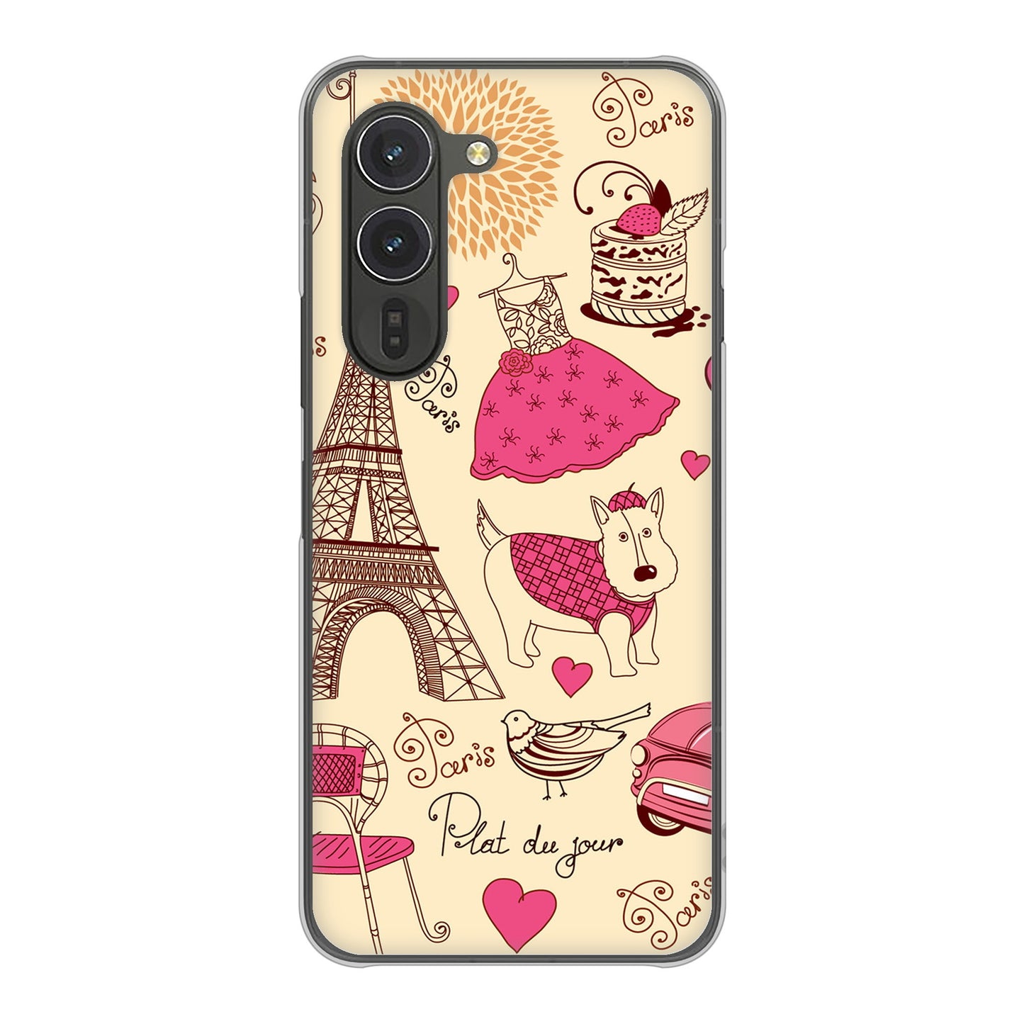 arrows Alpha M08 高画質仕上げ 背面印刷 ハードケースLOVE フランス