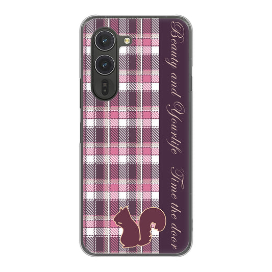 arrows Alpha M08 高画質仕上げ 背面印刷 ハードケースピンクチェック