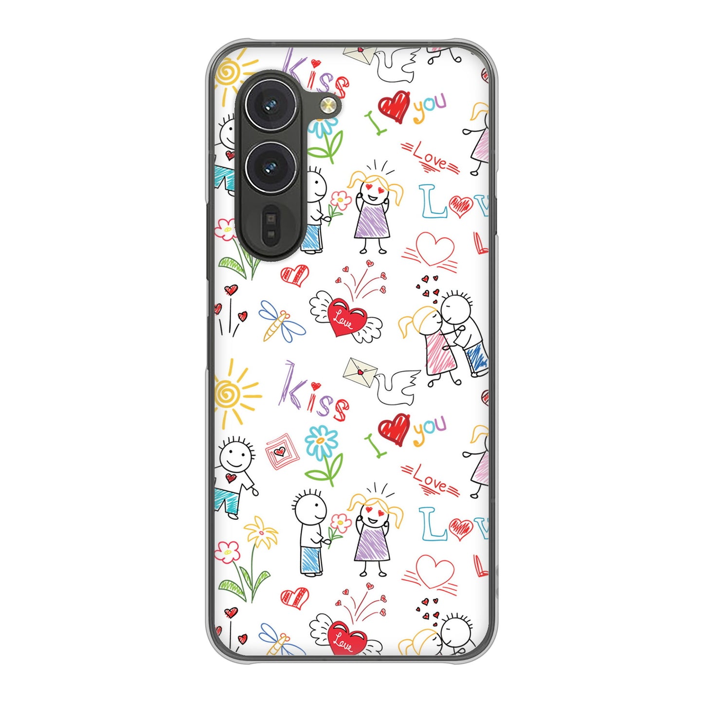 arrows Alpha M08 高画質仕上げ 背面印刷 ハードケースカップル＆ファミリー