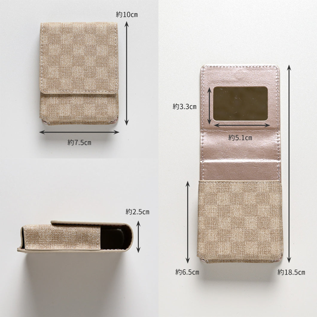 フィオレッティ 市松模様 リップケース コスメポーチ