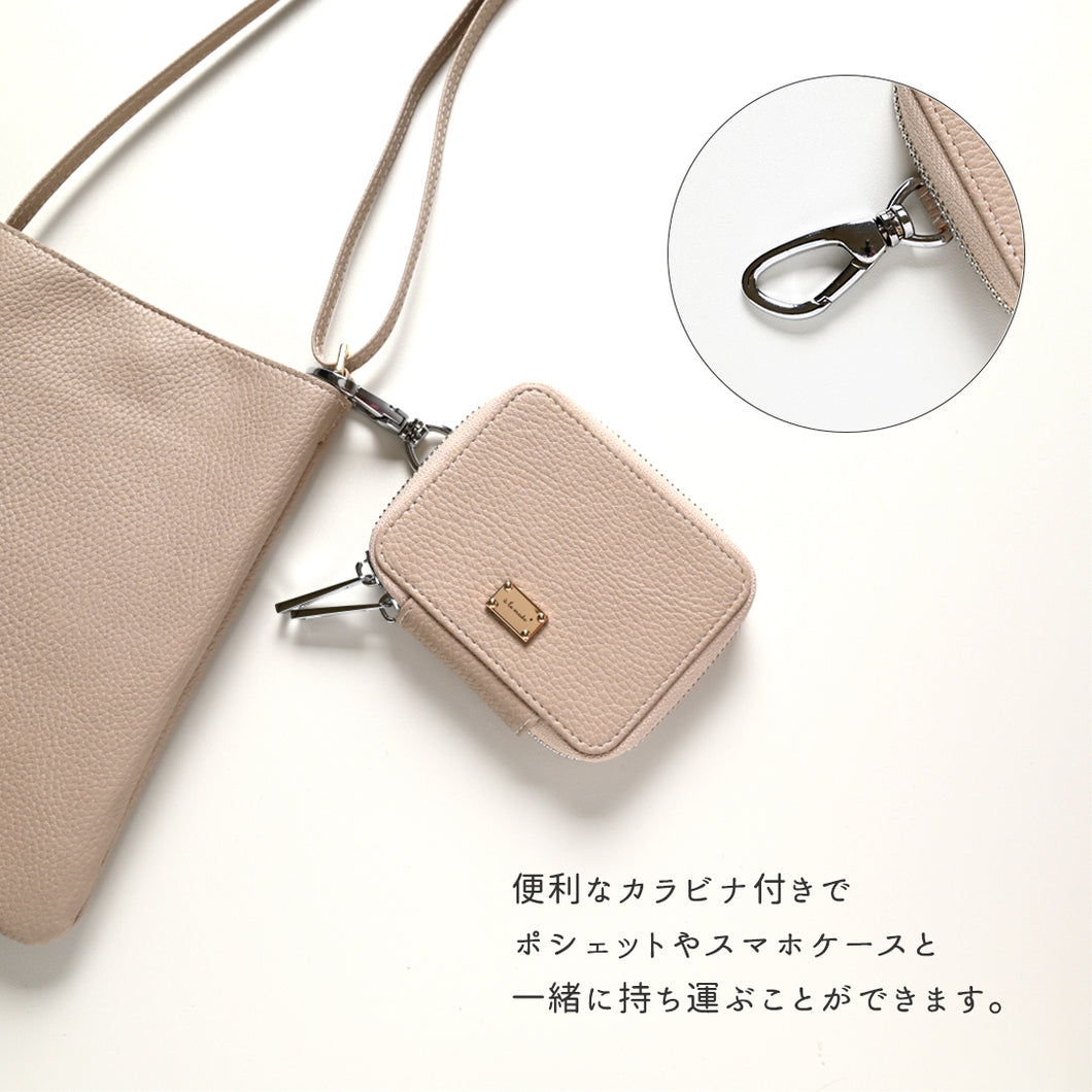 横並び2個収納 スマートキーケース くすみカラー simple 名入れ カードポケット付き