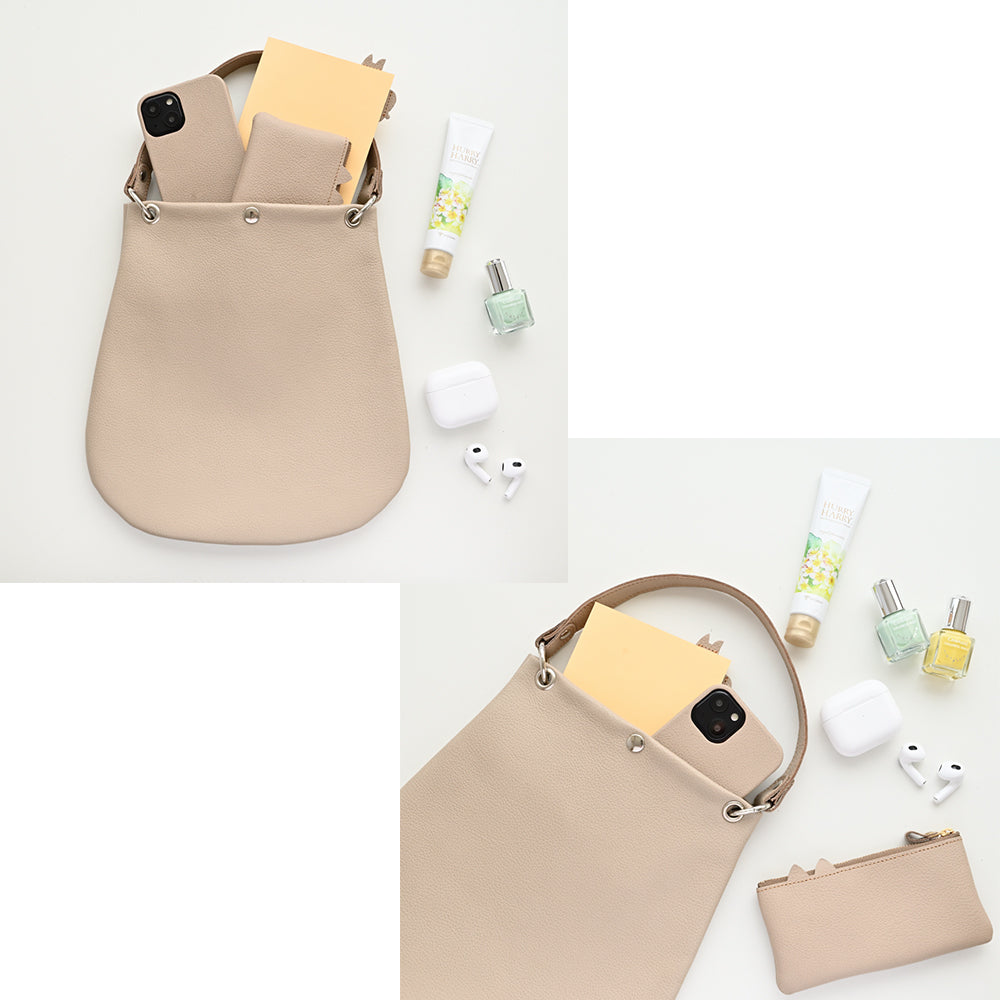 姫路レザー シュリンクレザー BIGミトンポシェット