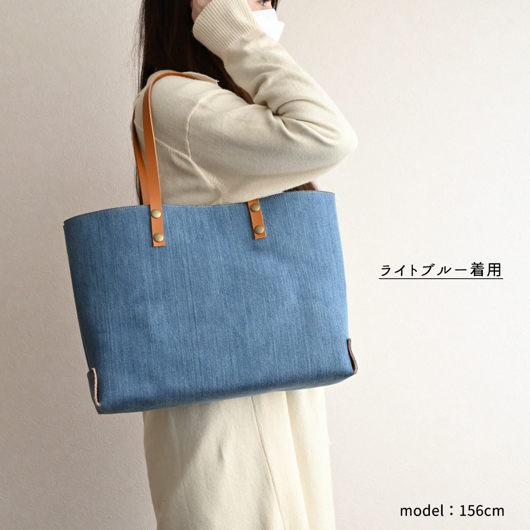 岡山デニム イタリアンレザー A4 トートバッグ