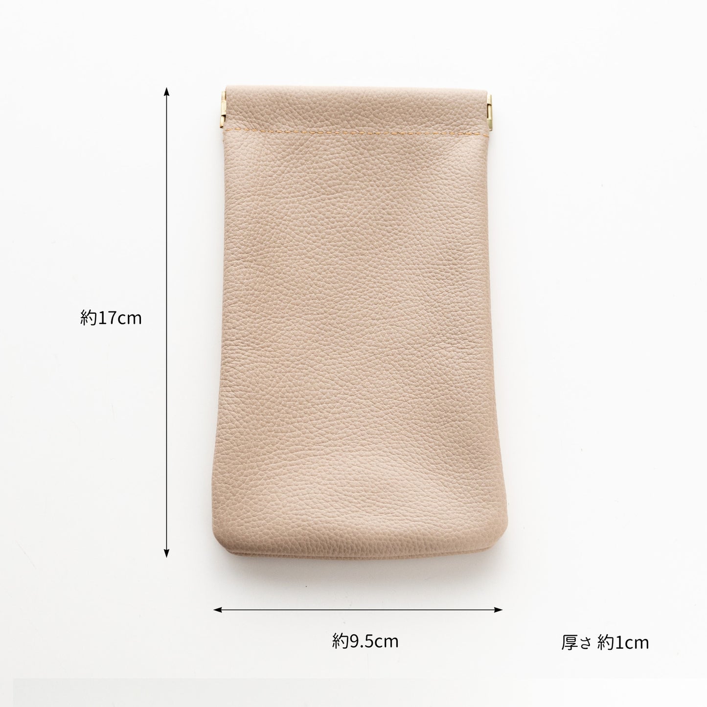 姫路レザー シュリンクレザー ばね口 ポーチ 名入れ