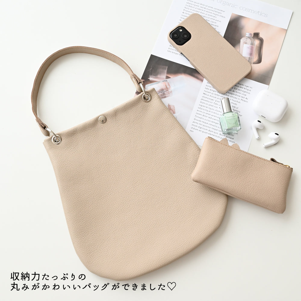 姫路レザー シュリンクレザー BIGミトンポシェット