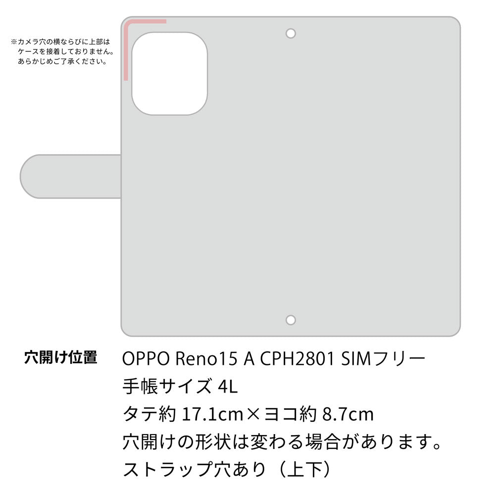 OPPO Reno15 A CPH2801 クリアプリントブラックタイプ 手帳型ケース