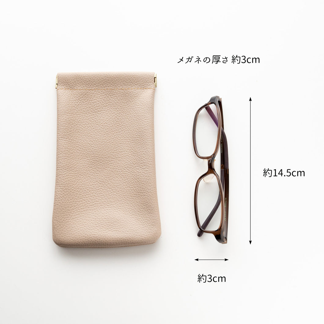 姫路レザー シュリンクレザー ばね口 ポーチ 名入れ