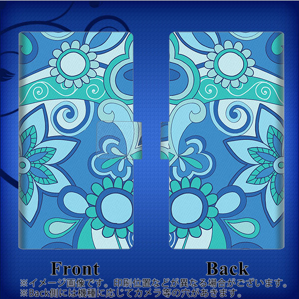 AQUOS wish5 SH-52F docomo 高画質仕上げ プリント手帳型ケース ( 薄型スリム ) 【409 ブルーミックス】