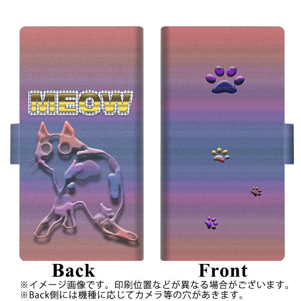 Galaxy M23 5G 高画質仕上げ プリント手帳型ケース ( 薄型スリム ) 【YA908 MEOW】