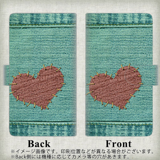 moto g64 5G 高画質仕上げ プリント手帳型ケース ( 通常型 ) 【1142 デニムとハート】