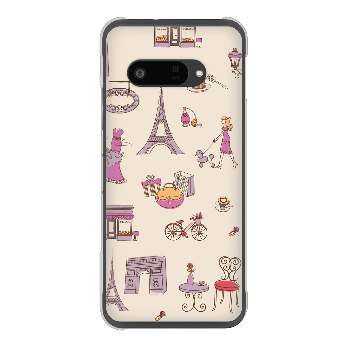 DIGNO SX4 高画質仕上げ 背面印刷 ハードケースLOVE フランス