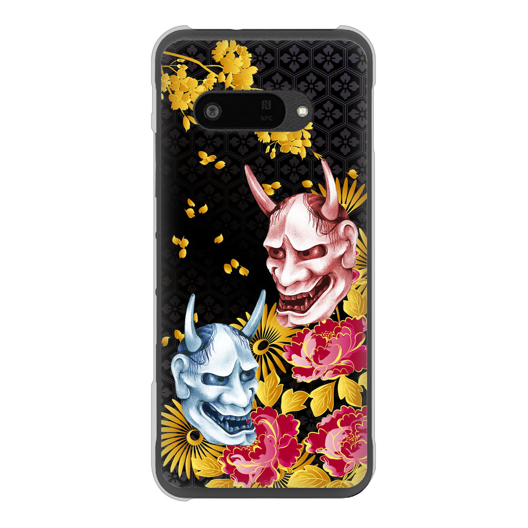 DIGNO SX4 高画質仕上げ 背面印刷 ハードケース 【1024 般若と牡丹2】