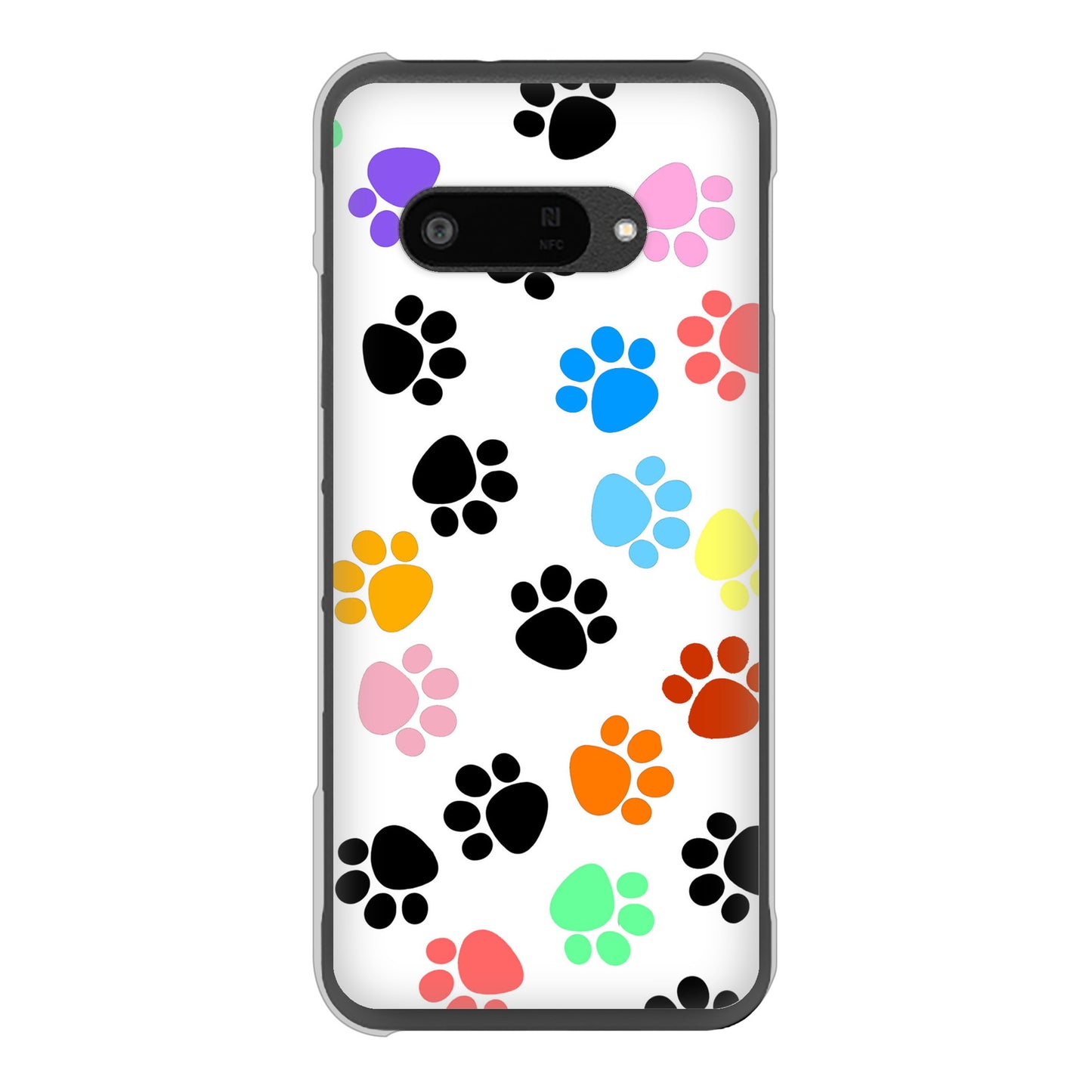 DIGNO SX4 高画質仕上げ 背面印刷 ハードケース 【1108 あしあとカラフル】