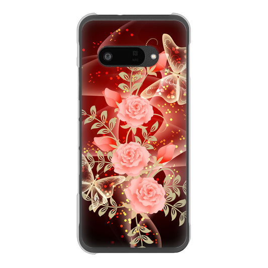 DIGNO SX4 高画質仕上げ 背面印刷 ハードケース 【VA824 魅惑の蝶とピンクのバラ】