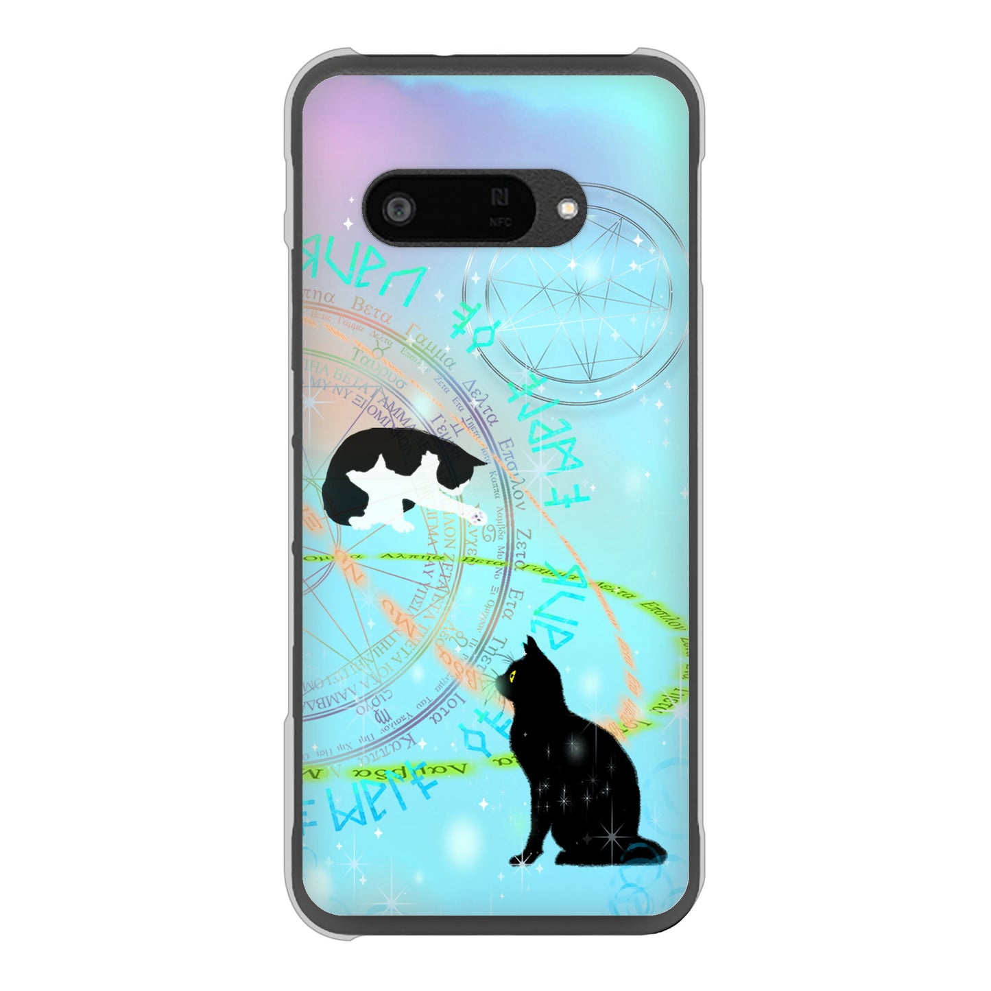 DIGNO SX4 高画質仕上げ 背面印刷 ハードケース魔法陣猫