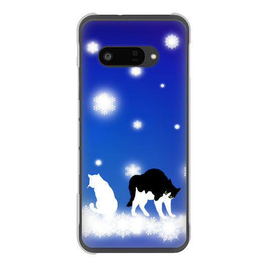 DIGNO SX4 高画質仕上げ 背面印刷 ハードケース 【YJ335 雪の結晶 はちわれ】