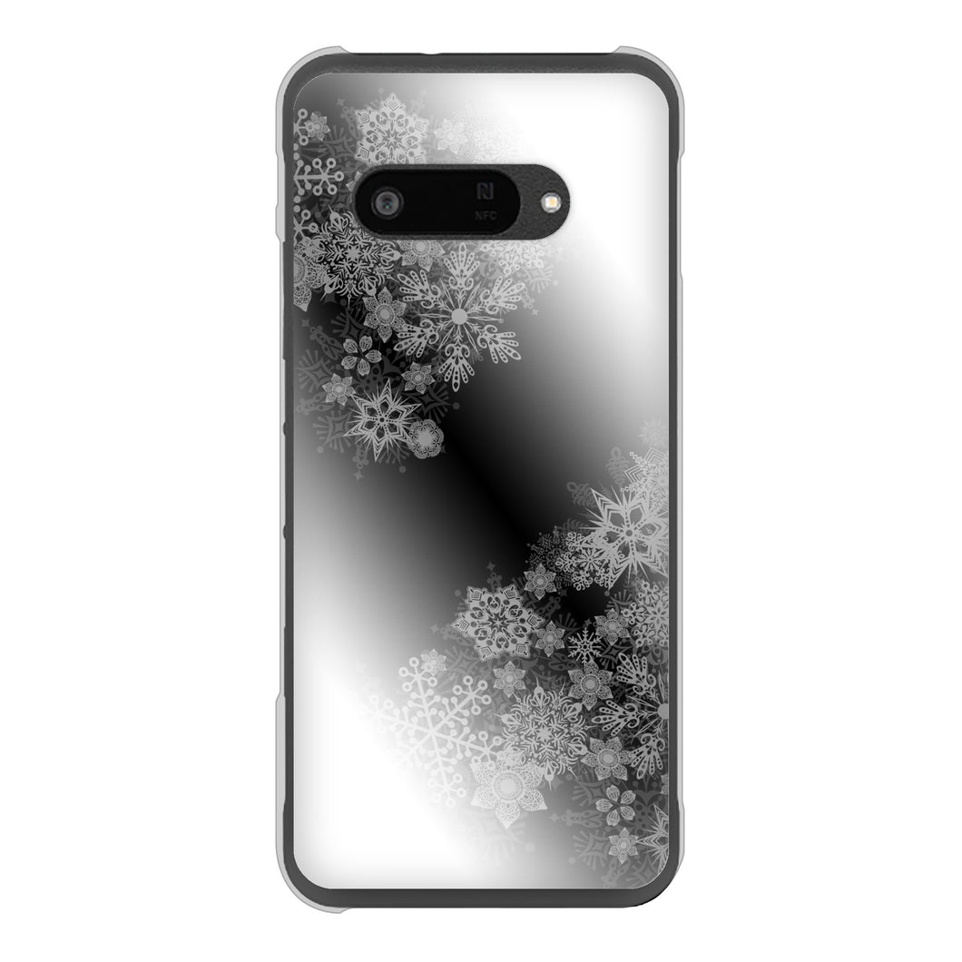 DIGNO SX4 高画質仕上げ 背面印刷 ハードケース 【YJ340 モノトーン 雪の結晶 】