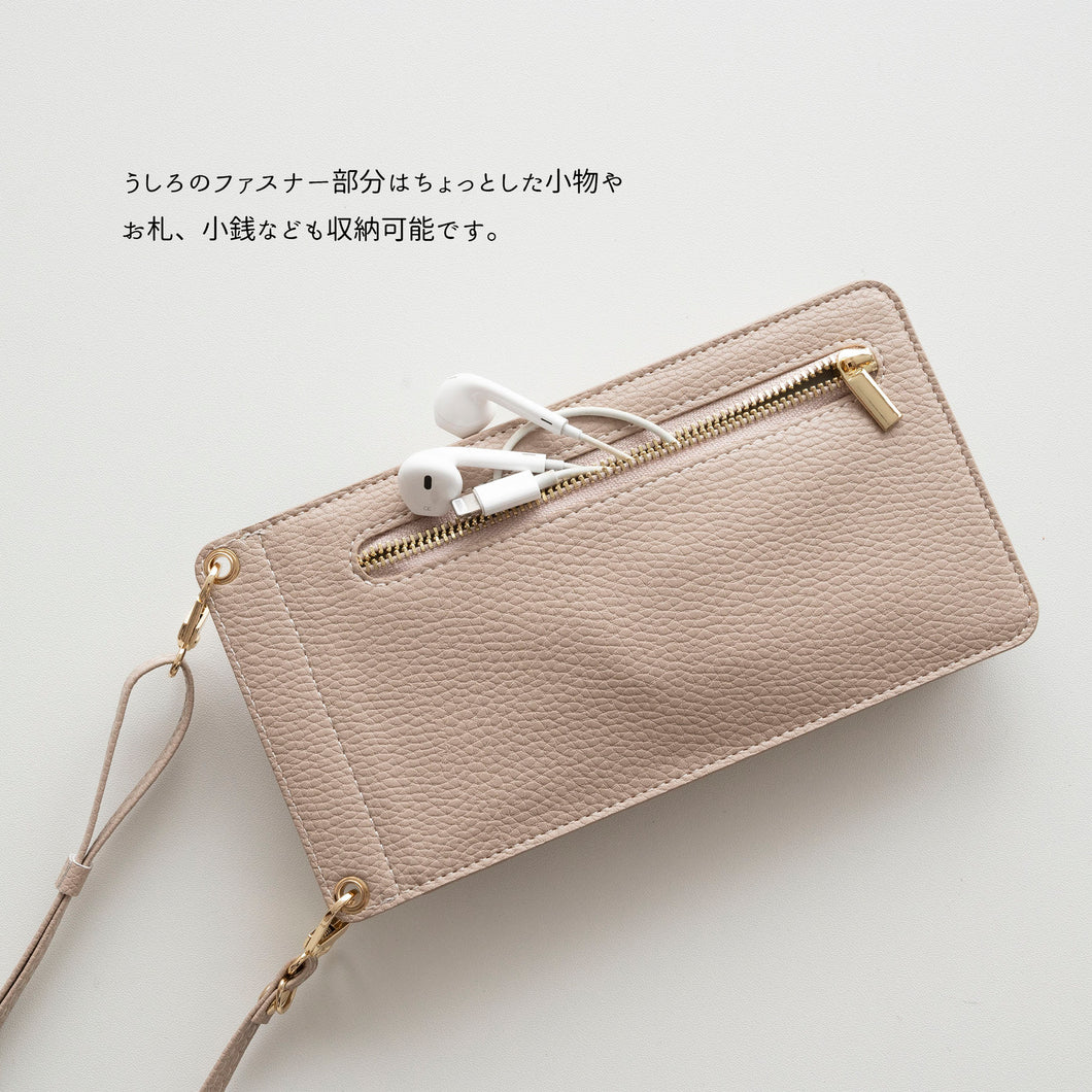 スマホポシェット simple エレガント ミラー付き お財布ショルダー TKM