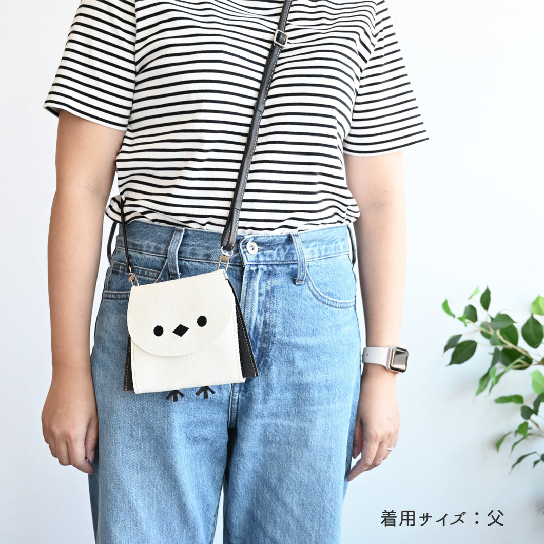姫路レザー  親子 シマエナガ コインケース 仕切り付き