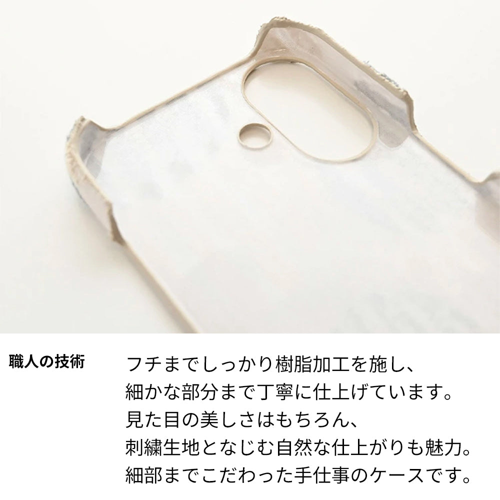 Galaxy A52 5G SC-53B 北欧 サークル ストライプ 刺繍 まるっと全貼りハードケース スマホケース