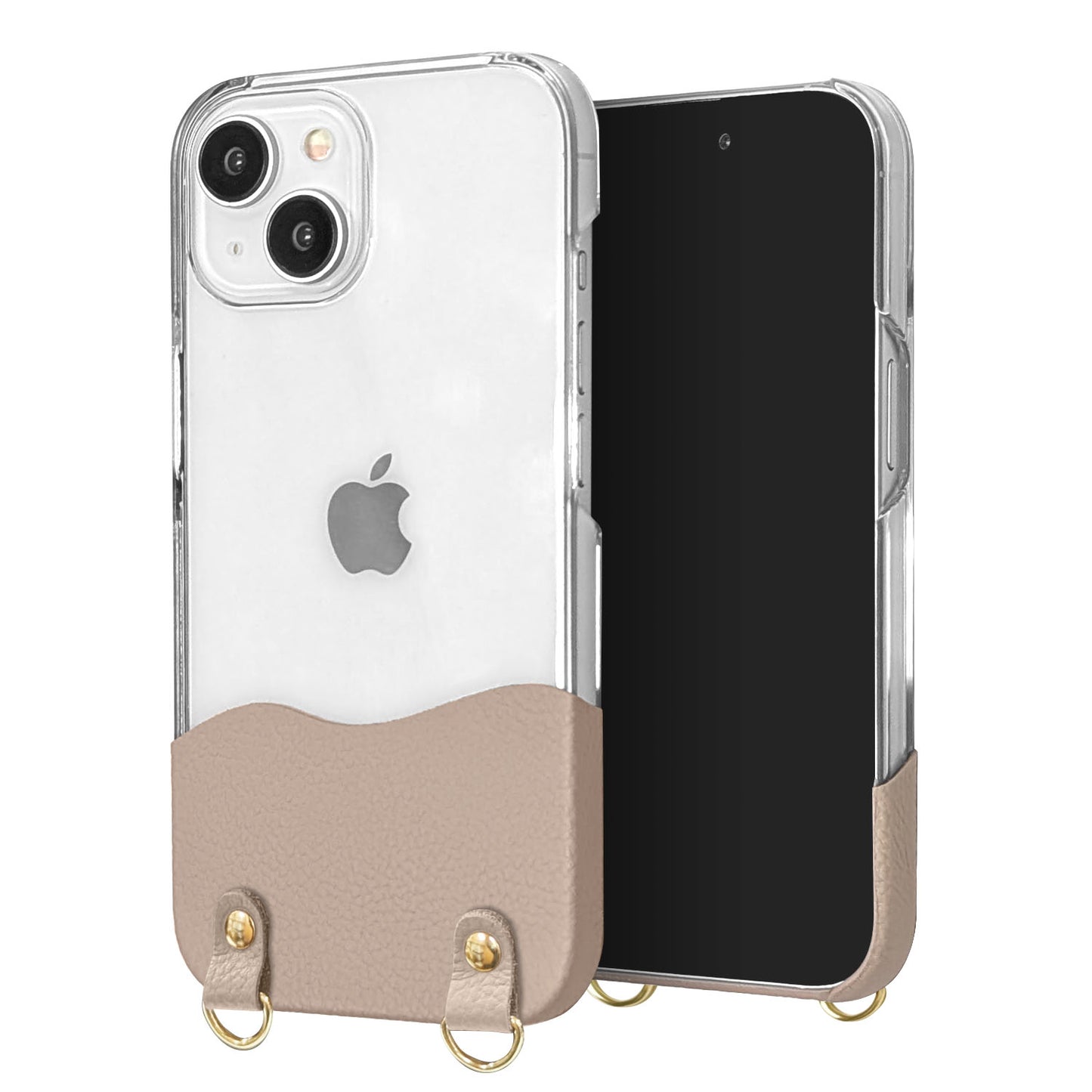 iPhone17e ちょいまる シュリンク姫路レザー 透明クリアケース スマホショルダー