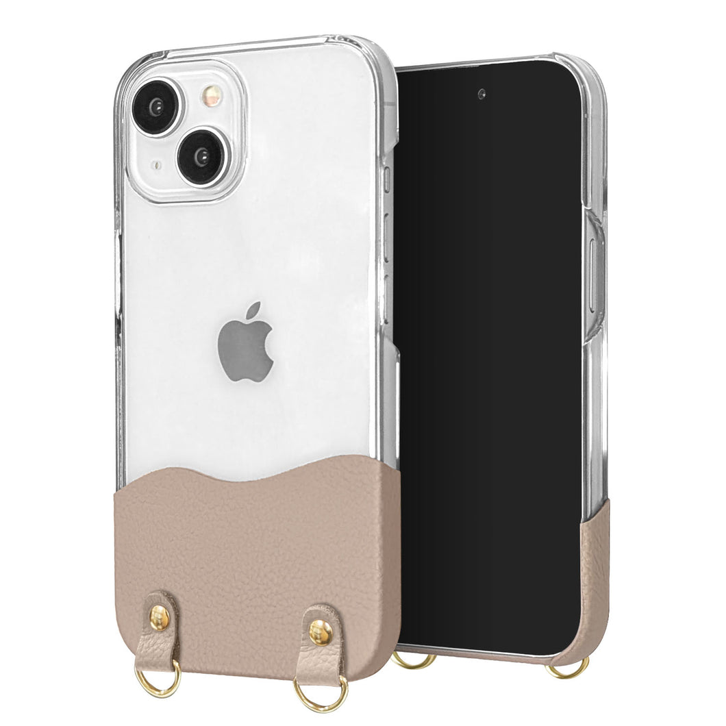iPhone6s PLUS ちょいまる シュリンク姫路レザー 透明クリアケース スマホショルダー