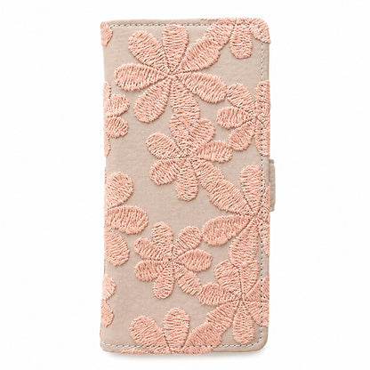 Galaxy S22 SC-51C docomo ラテフラワー 刺繍 サイドマグネット スマホケース 手帳型