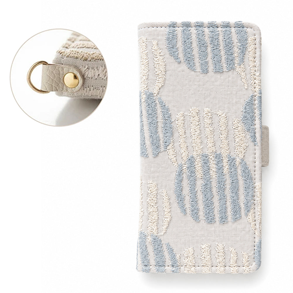 Google Pixel 8 北欧 サークルストライプ 刺繍 サイドマグネット スマホケース 手帳型