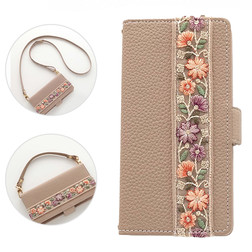 Google Pixel 8 Pro インド刺繍 サイドマグネット くすみカラー スマホケース手帳型