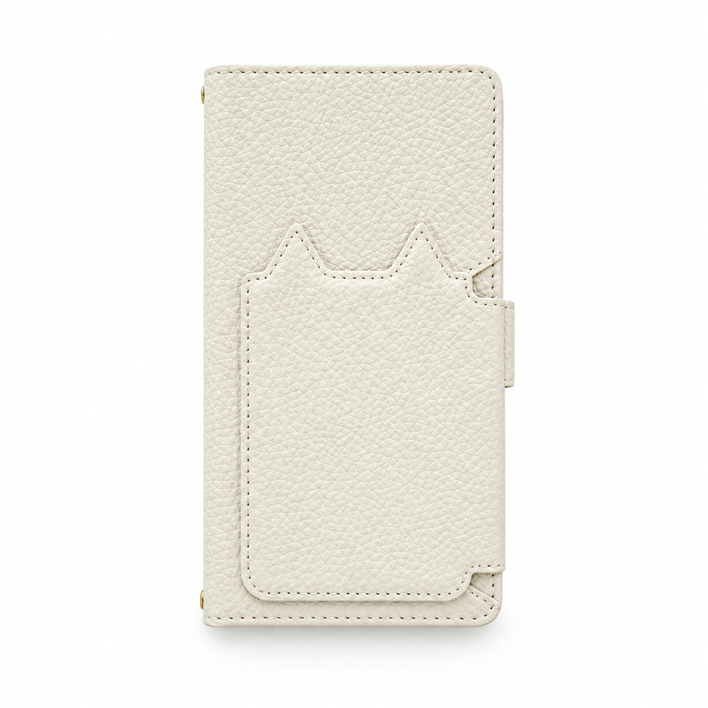 iPhone X クイックカードポケット付き ねこフラップ -クラシック- スマホケース手帳型