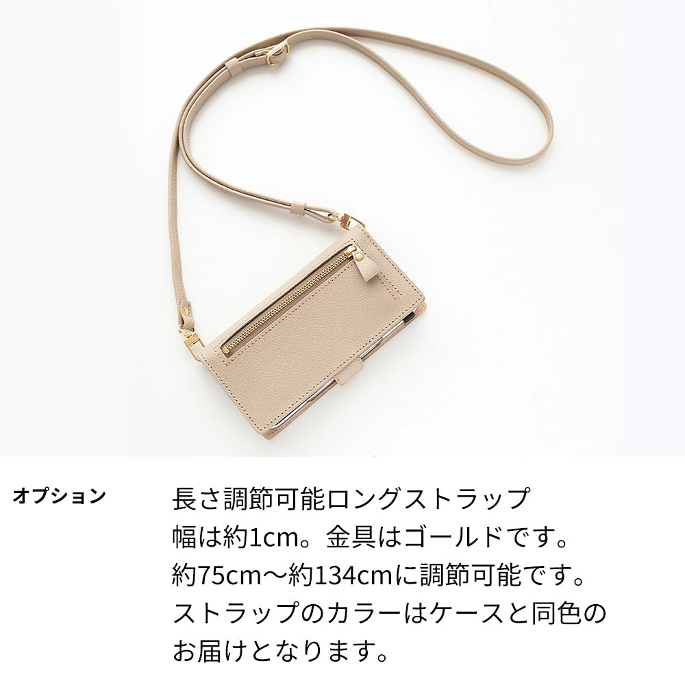 arrows Be F-05J docomo 姫路レザー シュリンクレザー ファスナーポケット付き スマホケース 手帳型 本革 サイドマグネット スマホショルダー