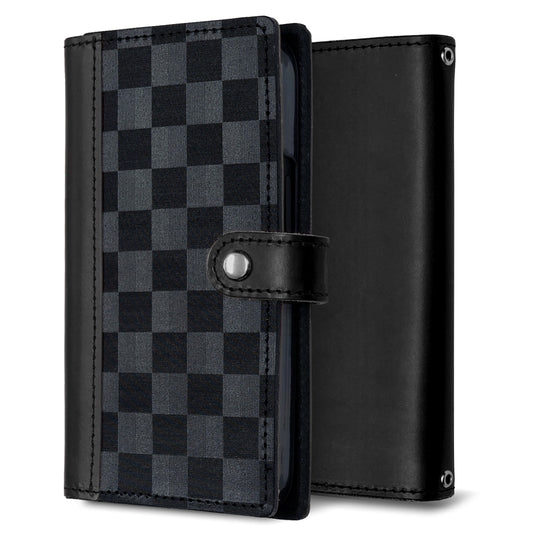 arrows Be4 Plus F-41B docomo かくれ市松模様 イタリアンレザー 手帳型ケース 耐衝撃