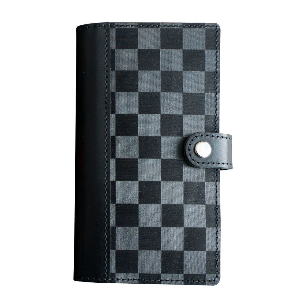 Xperia Ace III SOG08 au かくれ市松模様 イタリアンレザー 手帳型ケース 耐衝撃