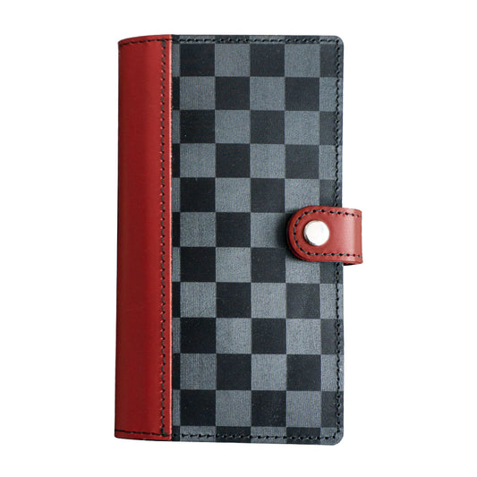 Xiaomi Redmi 12C かくれ市松模様 イタリアンレザー 手帳型ケース 耐衝撃