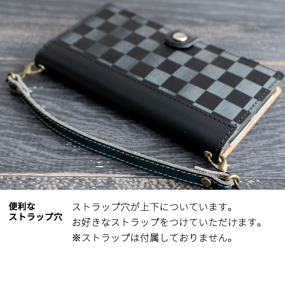 URBANO V04 KYV45 au かくれ市松模様 イタリアンレザー 手帳型ケース 耐衝撃