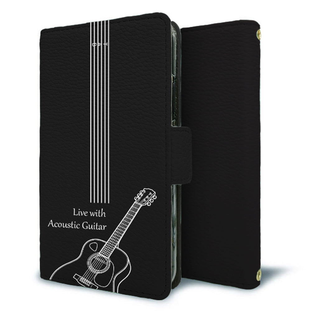 らくらくスマートフォン a A401FC  Y!mobile 私の楽器 手帳型 ミラー スタンド機能付 耐衝撃