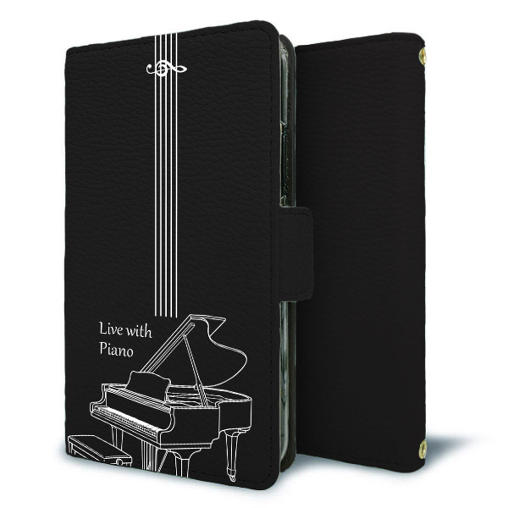 BASIO3 au KYV43 私の楽器 手帳型 ミラー スタンド機能付 耐衝撃