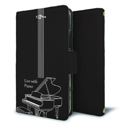 Galaxy Note9 SCV40 au 私の楽器 手帳型 ミラー スタンド機能付 耐衝撃